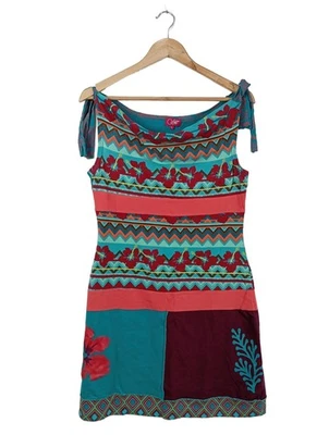 COLINE Sommerkleid Damen Kleid Gr. DE 40 türkis-rot Casual-Look - Bild 1 von 4