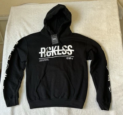 Sudadera con Capucha Young & Reckless Negra Diseño Gráfico Pullover Adulto XS NUEVA CON ETIQUETAS  Foto 1 de 4