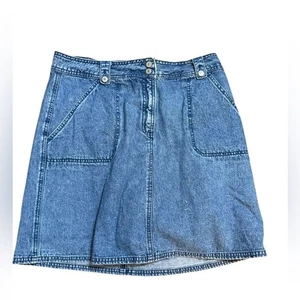 Falda corta vaquera vintage Liz Claiborne años 90 estilo utilitario Y2K talla 14 - Imagen 1 de 8