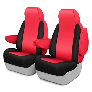 For Nissan Versa Note 14 Neoprene 1st Row Red & Black Custom Seat Covers - Picture 1 of 12