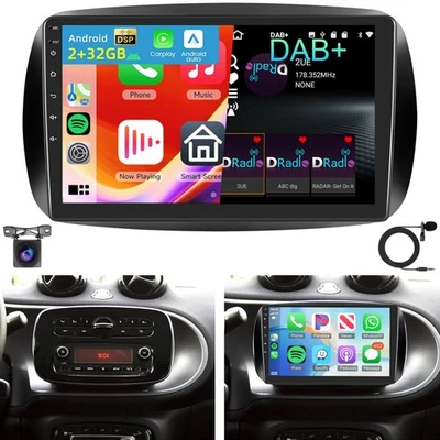 DAB+ Für Benz Smart Forfour Fortwo 453 Android 15 BT Apple Carplay Autoradio GPS - Bild 1 von 4