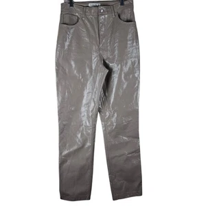 Pantaloni Abercrombie & Fitch Vegan in ecopelle vita ultra alta taglia 29 8 lunghi - Foto 1 di 6