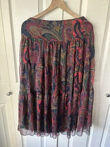 Ralph Lauren Paisley Tiered Peasant Skirt Boho Preppy Maxi Length Size 8 P - Picture 1 of 10