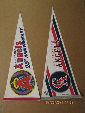 MLB California Angels Vintage 25Th Anniversary & Circa 1993 Team Logo Pennants Cover