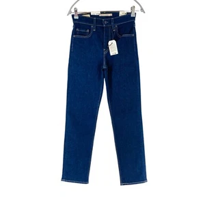 Levi's Premium 724 Women's Dark Blue High Rise Slim Straight Fit Jeans W26 L28 - Picture 1 of 13