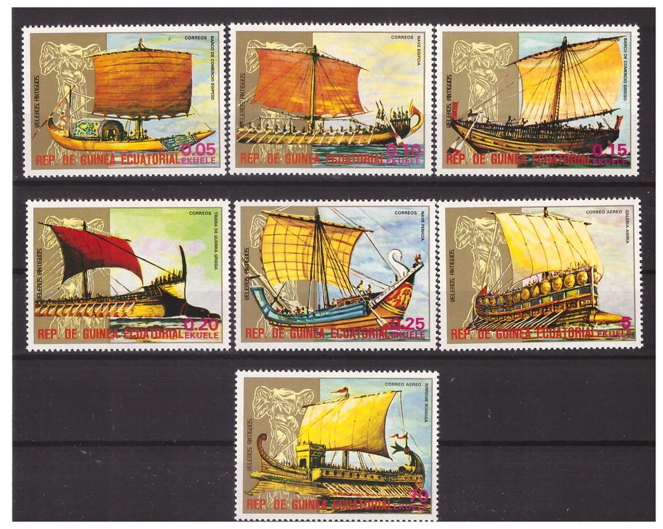 Barcos de vela antiguos Guinea Ecuatorial #Mi1279-Mi1285 MNH Foto 1 de 1
