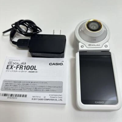 CASIO EXILIM EX-FR100L white compact digital camera Working Good condition w/box - Image 1 of 3