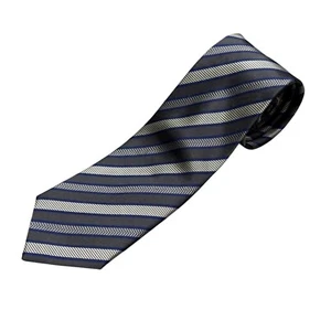 A.W. Corbata Dunmore 100 % seda para hombre a rayas azul gris - Imagen 1 de 7