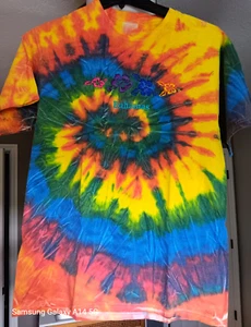 Tie Dyed Bahamas Cotton T Shirt Medium Embroidered - Picture 1 of 5