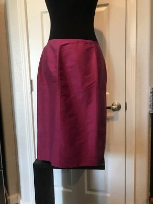 $178 Lafayette 148 Sz 12 пурпурный шелк карандаш юбка офис вечер новый с Ярлыками - Изображение 1 из 4