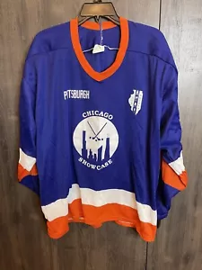 MAGLIA HOCKEY VINTAGE CCM NEW YORK CHICAGO SHOWCASE #25 UOMO - XL NUOVA CON ETICHETTE blu - Foto 1 di 10