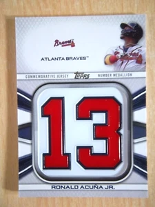 RONALD ACUÑA JR COMMEMORATIVE JERSEY NUMBER MEDALLION 2022 TOPPS BASEBALL 1 - Imagen 1 de 2