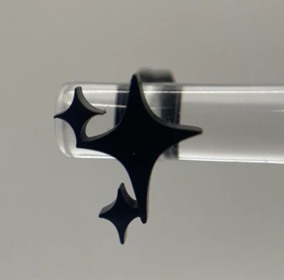 Aretes estrella del norte de acero quirúrgico enchapados en negro para mujer Polestar Astrology Foto 1 de 4