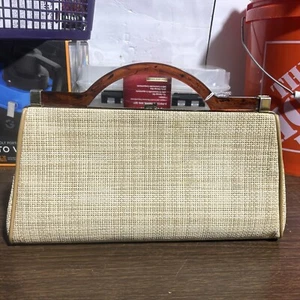 70er Jahre Vintage Handtasche Clutch mit Acrylgriff - Bild 1 von 6