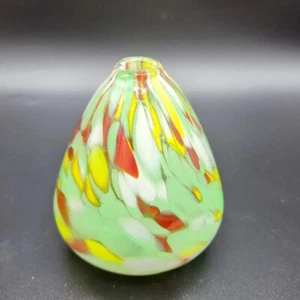 Confetti Art Glass Reed Diffuser Bud Vase Handblown 3.5" - Picture 1 of 10