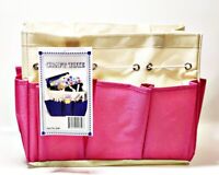 Allary #1610 Canvas Craft Caddy Organizer Project Tote 9.5x5x8.5 Inch Pink 
