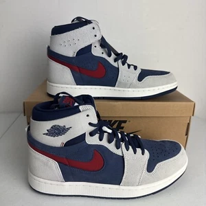 JORDAN Air 1 High Zoom CMFT 2 Men's Grey SIZE 9.5 Trainers Brand New In Box - Imagen 1 de 6