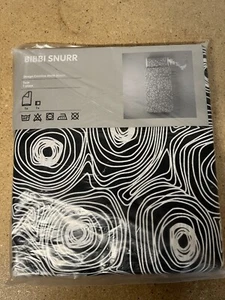Ikea Bibbi Snurr Twin Duvet Cover w/Sham Cover Black/White Swirls 201.242.45 C88 - Picture 1 of 3