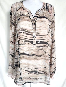 Blusa Top Para Mujer Calvin Klein Manga Larga Raglán 3/4 Abotonada Talla XL - Imagen 1 de 8