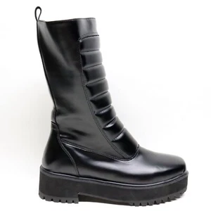 Nasty Gal schwarze klobige Stiefel Damengröße 7 Grunge Punk Goth Halloween Plateau - Bild 1 von 12