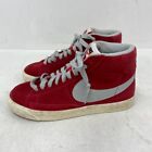 Nike High Top Trainers Size 5 Red Grey Suede Women's RMF03-LR