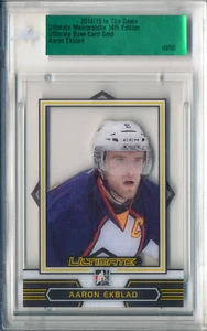 2014-15 ITG Ultimate AARON EKBLAD Slabbed Gold Base RC Rare Leaf SP Card #/50 - Picture 1 of 2