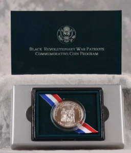 1998 S Black Revolutionary War Patriots Unc. Silver Dollar Coin w/ Box and COA - Picture 1 of 3