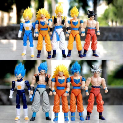 5Pcs Anime Dragon Ball Z Goku Vegeta Action Figure Model Scenes Doll Toy Gift - Image 1 of 4