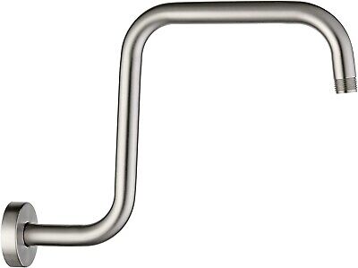 New 13'' S Shaped Shower Head High Rise Extension Arm-Brushed Nickel • 24.80€