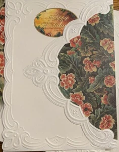 10 tarjetas de Navidad de Carol's Rose Garden FELICES FIESTAS + sobre troquelado en relieve - Imagen 1 de 6