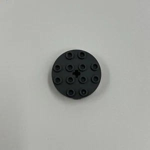 LEGO® 6222 - Brick, Round 4x4x4 Side Pin Holes and Center Axle Hole - Gray (1pc) - Picture 1 of 3