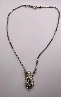 RARO Collar Botella Barbara Bixby Wish Genie Plata Esterlina 18K Aguamarina Foto 1 de 4