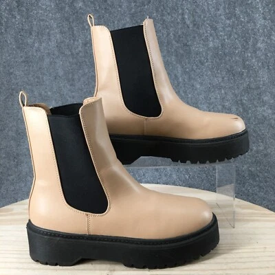 Botas MIA para mujer 7,5 M suela Leisha Chelsea de cuero sintético beige Foto 1 de 4