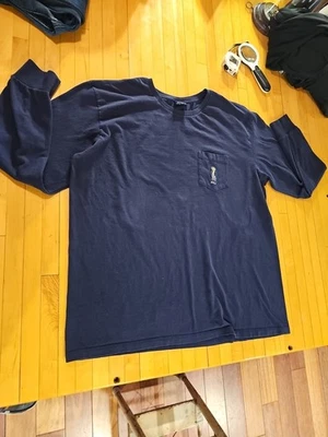 Vintage ralph lauren Polo Bear Long Sleeve Pocket T-Shirt XL Navy Blue - Image 1 of 4