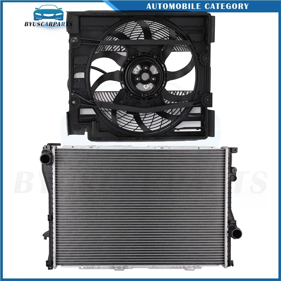 Kit ventilador radiador eléctrico BMW 525i 530i 2001 2002 2003 Foto 1 de 4
