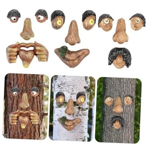 3 Pack Tree Face Decor Outdoor with 20 Screws Old Man Ghost Tree Art for - Picture 1 of 7