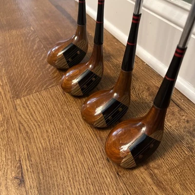 HB Hillerich & Bradsby Genuine Persimmon Wood Set D,3,4, 5 Woods Regular - Image 1 of 4
