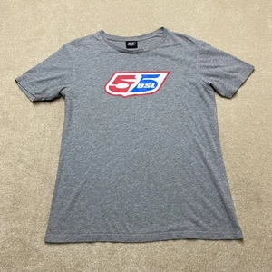 55 DSL Camiseta Grande Para Hombre Gris Logotipo Spellout Cuello Redondo Manga Corta - Imagen 1 de 10