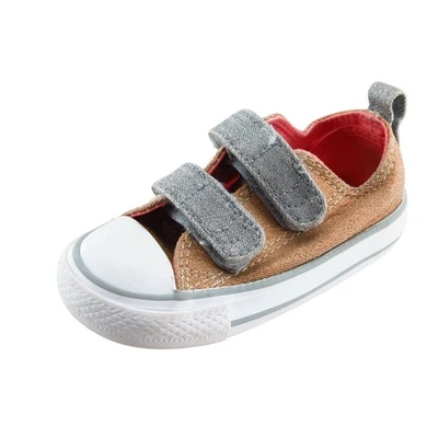 Zapatillas bajas Converse All Star para niñas pequeñas talla 5 dorado gancho y bucle Foto 1 de 4