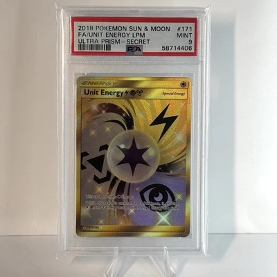 POKEMON Sun & Moon Full Art Unit Energy LPM Ultra Prism - Secret PSA 9 - Image 1 of 2