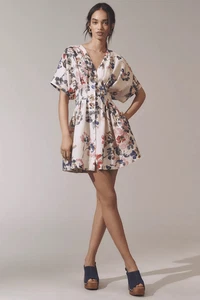 Neu Anthropologie The Tobie Leinen Plissee Mini Shirt Kleid von Exquise Gr. XL - Bild 1 von 8