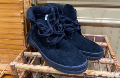 LandRover Thom MCan Para Mujer Negro Gamuza Cuero Botines Zapatos Talla 7 Foto 1 de 4