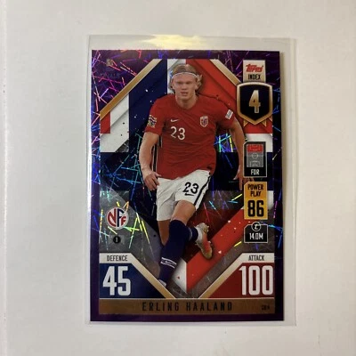 2022 Topps Match Attax 101 UEFA Road to Finals ERLING HAALAND Purple #CD-4 💜 - Image 1 of 2