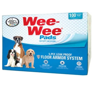 Paquete de 100 almohadillas Four Paws Wee-Wee blancas 22" x 23" 100534714 - Imagen 1 de 1