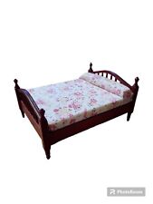 1/12 Scale Dollhouse Miniature Mini Furniture Bedroom Double Bed Wooden