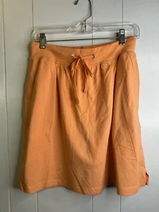 Easy Essentials Woman’s Orange Cotton Skort Pockets And Drawstring Sz M Petite - Picture 1 of 7
