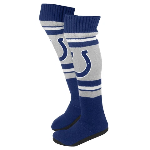 NFL Football 2013 Ladies Plush Knit Knee High Boot Slippers Indianapolis Colts Cover