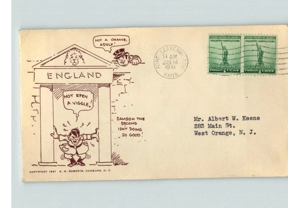 WORLD WAR II Patriotic, Hitler "Not Efen a Viggle!" John Bull "Not a Chance, Ado - Image 1 of 1