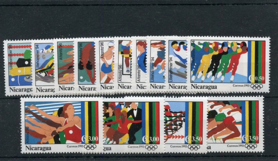 NICARAGUA SCOTT #1963/76 LILLIHAMMER OLYMPICS SET MINT NH - Image 1 of 1