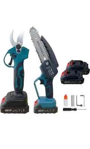 Kit 2 PZ FORBICE a batteria da POTATURA +MOTOSEGA +valigia cesoia 48V -2BATTERIE - Bild 1 von 7